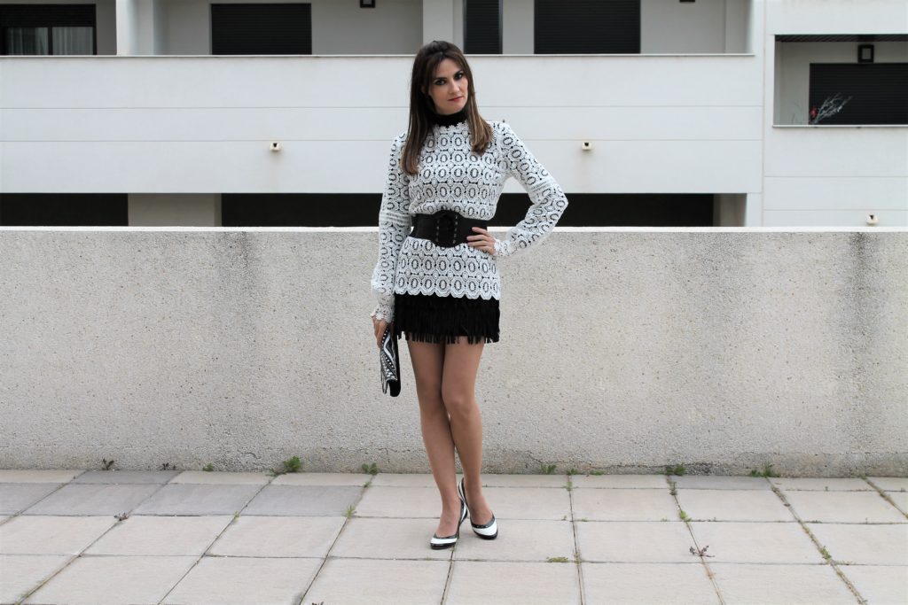 White Lace Blouse Outfit