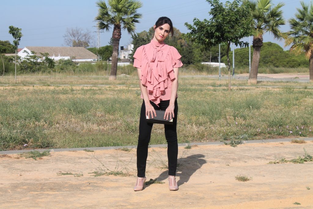 Pink Frill Blouse Outfit