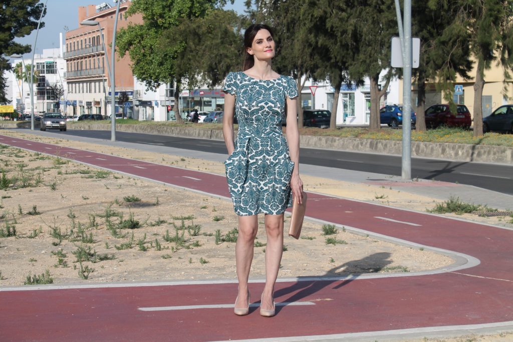 Green Floral Print Dress Outfit