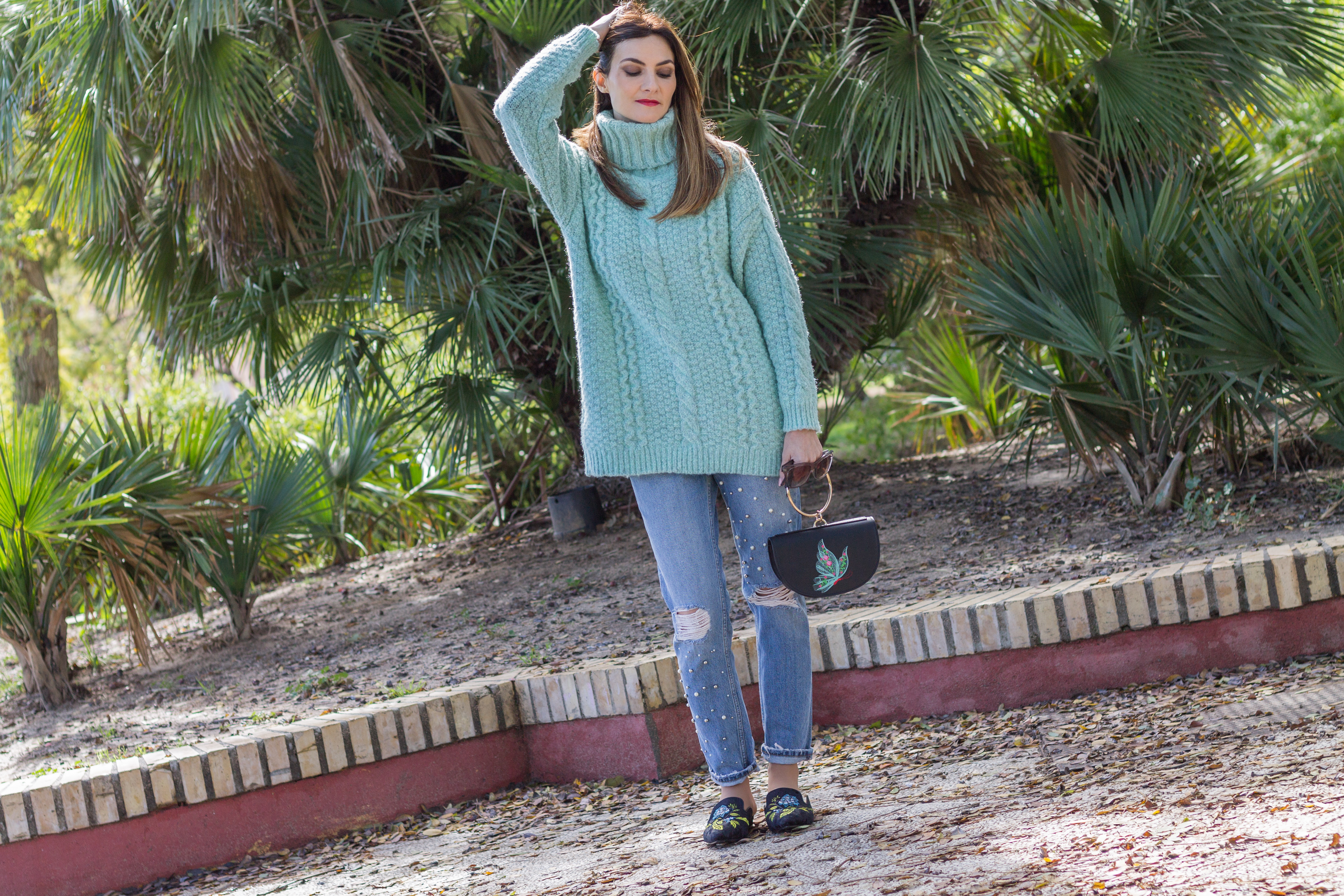 Mint Green Sweater Outfit - El Rincón de Rachel