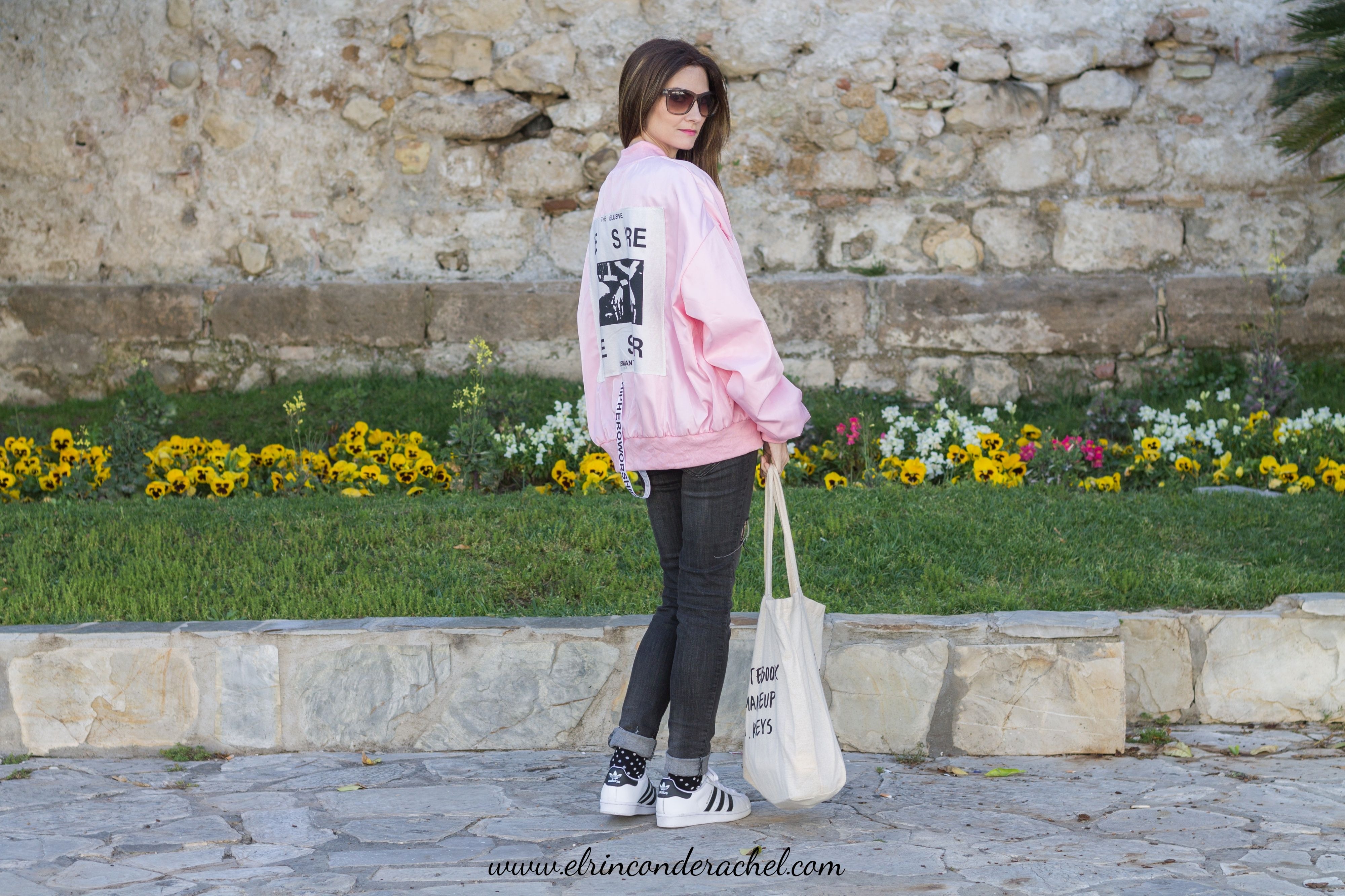 Pink Bomber Jacket Outfit El Rincón de Rachel