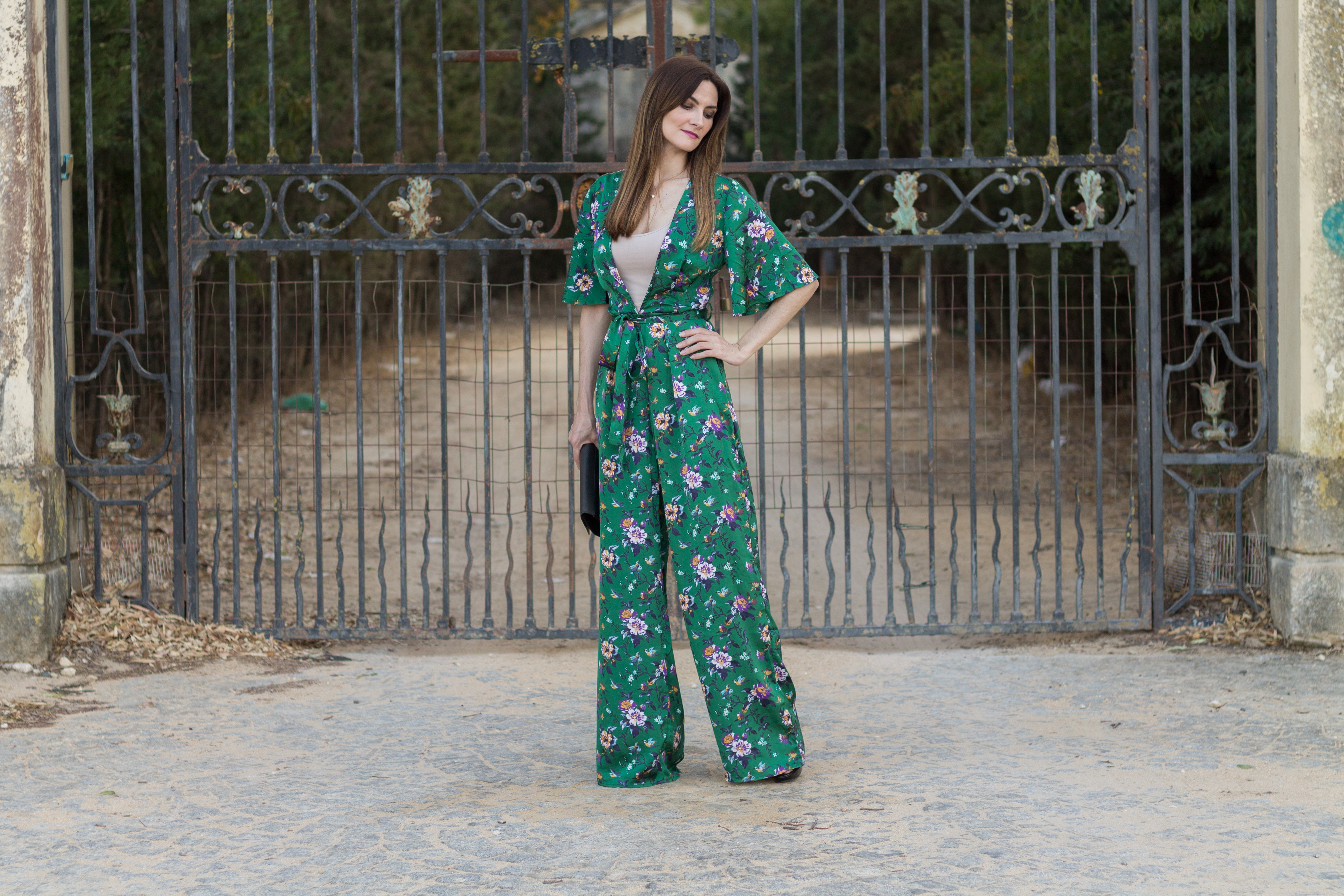 Floral Palazzo Jumpsuit Outfit - El Rincón de Rachel