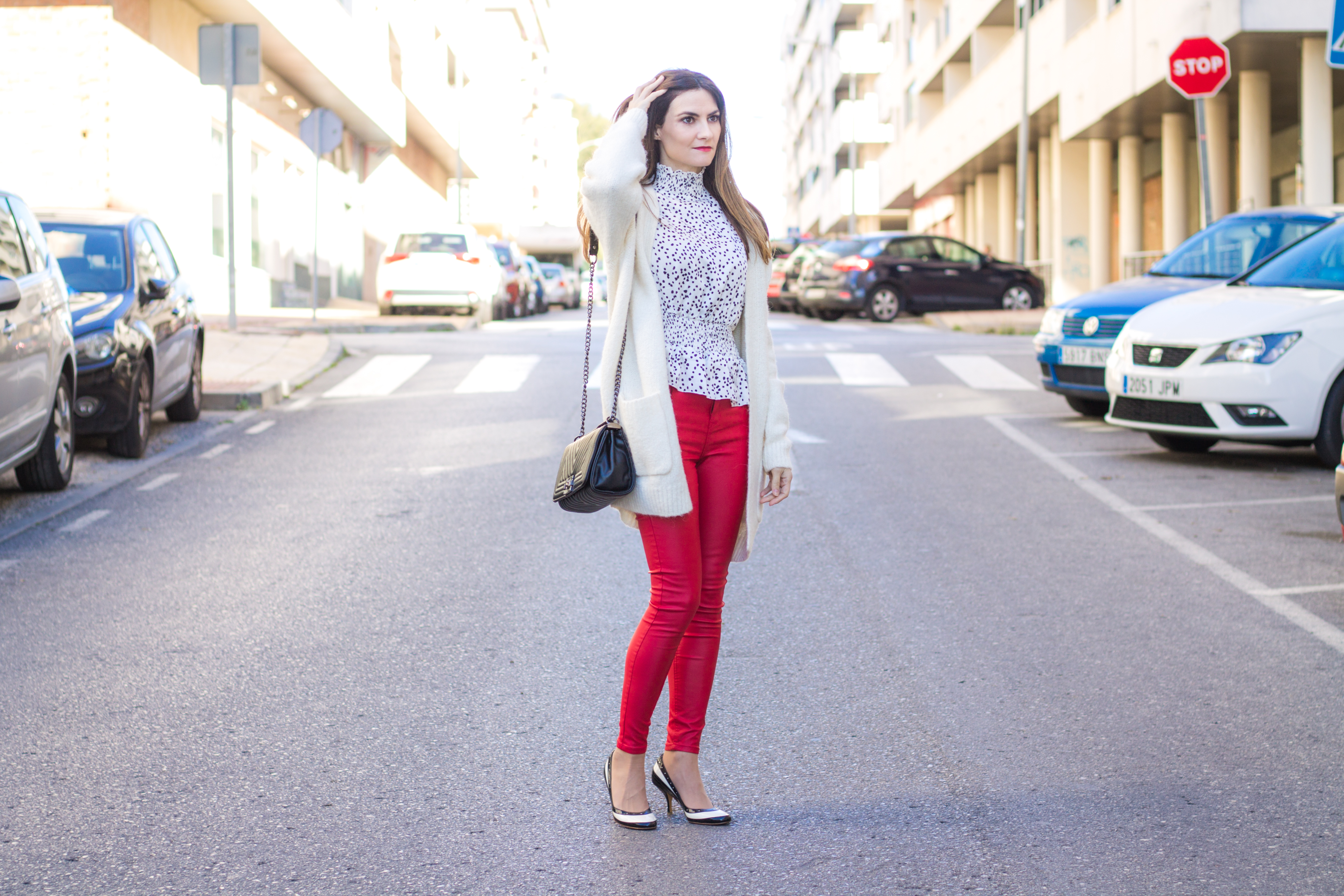 Polka Peplum Blouse Outfit - El de